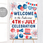 4th of July Welcome Sign Editable Template