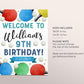 Ping Pong Birthday Welcome Sign Editable Template, Boy Table Tennis Birthday Party Poster, Sports Indoor Tennis Game Match Tournament Poster