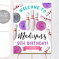 Bowling Birthday Welcome Sign Editable Template