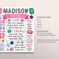 Gems First Year Milestone Sign Editable Template, Girl Gemstones Themed Birthday Party Poster, She's A Gem Geode Rocks Stats One Year Board