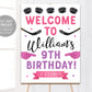 Ice Hockey Birthday Welcome Sign Editable Template