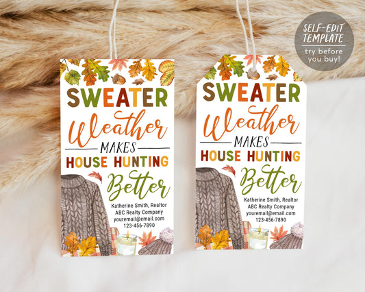 Fall Realtor Pop By Tag Editable Template