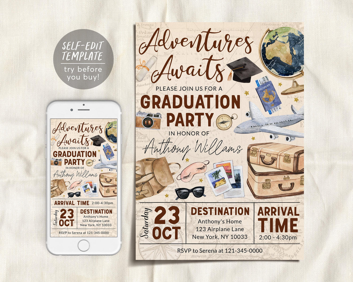 Farewell Graduation Invitation Editable Template