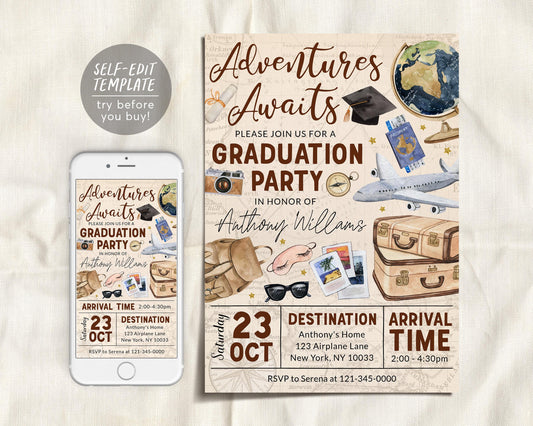 Farewell Graduation Invitation Editable Template