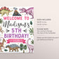 Dinosaur Birthday Party Welcome Sign Editable Template, Girl Dino Jurassic Party Poster, Dinosaur Tyrannosaurus T-Rex Board Banner Decor