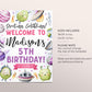 Alien Birthday Party Welcome Sign Editable Template, Girl Outer Space Aliens Party Poster, UFO  Spaceship Solar System Planets Galaxy Decor