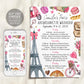 Paris Bachelorette Itinerary Editable Template