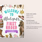 First Rodeo Birthday Welcome Sign Editable Template, Girl 2nd Third Rodeo Cowboy Hat Western Wild West Birthday Party Southwestern Poster