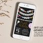 In My Karaoke Era Invitation With Photo Editable Template, Friendship Bracelet Party Invite, Birthday Girl Eras Music Black Gold Party Evite
