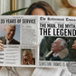 The Man The Myth The Legend Retirement Bouquet Wrap Editable Template, Retirement Party Newspaper Flower Wrap, Work Anniversary Poster Gift