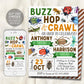 Insect Bugs Joint Siblings Birthday Invitation Editable Template