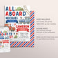 Train Joint Siblings Birthday Invitation Editable Template, Kids Twins Train Boarding Pass Party Invite, All Aboard Birthday Express Evite