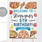 Pizza Party Welcome Sign Editable Template