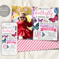 Little Butterfly Birthday Invitation With Photo Editable Template