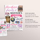 Adventure Awaits Travel Birthday Invitation Editable Template, Pink Around the World Party Invite, Vintage Map Passport Plane Globe Evite
