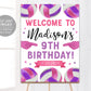 Volleyball Birthday Welcome Sign Editable Template