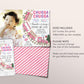 Chugga Two Train Birthday Invitation With Photo Editable Template, Girl Chugga Choo Train 2nd  Birthday Boarding Pass Party Invite Evite