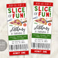 Pizza Birthday Ticket Invitation Editable Template