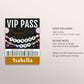 Teenage Era VIP Pass Editable Template, Eras Friendship Bracelet Music Party VIP Badge Teen Thirteen 13th Black VIP Insert for Lanyard Favor