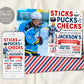 Ice Hockey Birthday Invitation With Photo Editable Template
