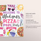 Pizza Pool Party Welcome Sign Editable Template, Girl Summer Swimming Pool Pizza Birthday Party Bash Poster, Splish Splash Welcome Decor