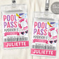 Pool Party Birthday VIP Pass Editable Template