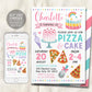 Pizza and Cake Birthday Party Invitation Editable Template