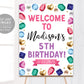 Gems Birthday Welcome Sign Editable Template