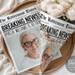 Retirement Newspaper Bouquet Wrap Editable Template
