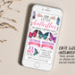 Butterfly Joint Siblings Birthday Invitation Editable Template, Twins Girl Floral Little Butterflies Party Invite, Butterfly Garden Evite