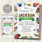 Insect Bugs Birthday Invitation Editable Template