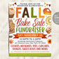 a flyer for a fall bake sale