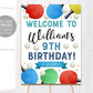 Ping Pong Birthday Welcome Sign Editable Template