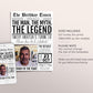 The Man The Myth The Legend Birthday Invitation Editable Template, Newspaper 30th 40th 50th Adult For Men Birthday Party Invite With Photo