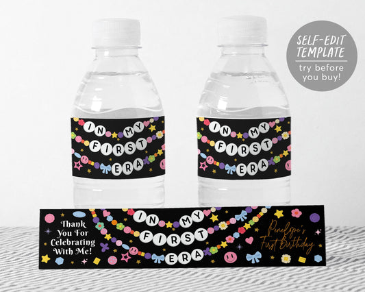 In My First Era Water Bottle Labels Editable Template