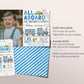 Train Birthday Invitation With Photo Editable Template, Boy Train Boarding Pass Party Invite, All Aboard The Birthday Express Travel Evite