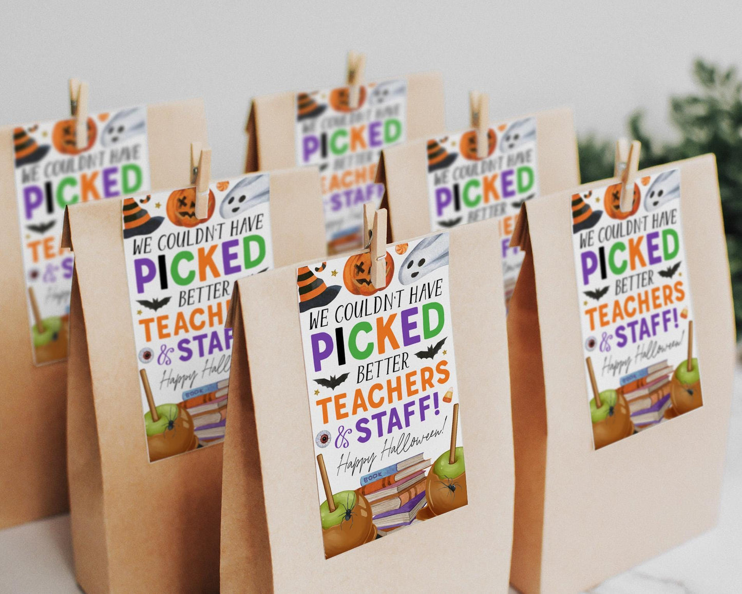 Teacher Halloween Gift Tag Editable Template, Caramel Apple Couldn't Have Picked Better Teacher And Staff Appreciation Labels Favor Tag
