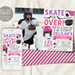 Ice Hockey Birthday Invitation With Photo Editable Template, Girl Ice Skating Hockey Invite, Kids Sports Theme Game Day All Stars Evite