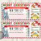 New York City Trip Ticket Editable Template, Christmas Surprise Travel Vacation Gift Certificate, NYC Trip Reveal, Pack Your Bags Holiday