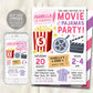 Movie and Pajamas Party Birthday Invitation Editable Template
