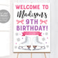 Ice Skating Birthday Welcome Sign Editable Template