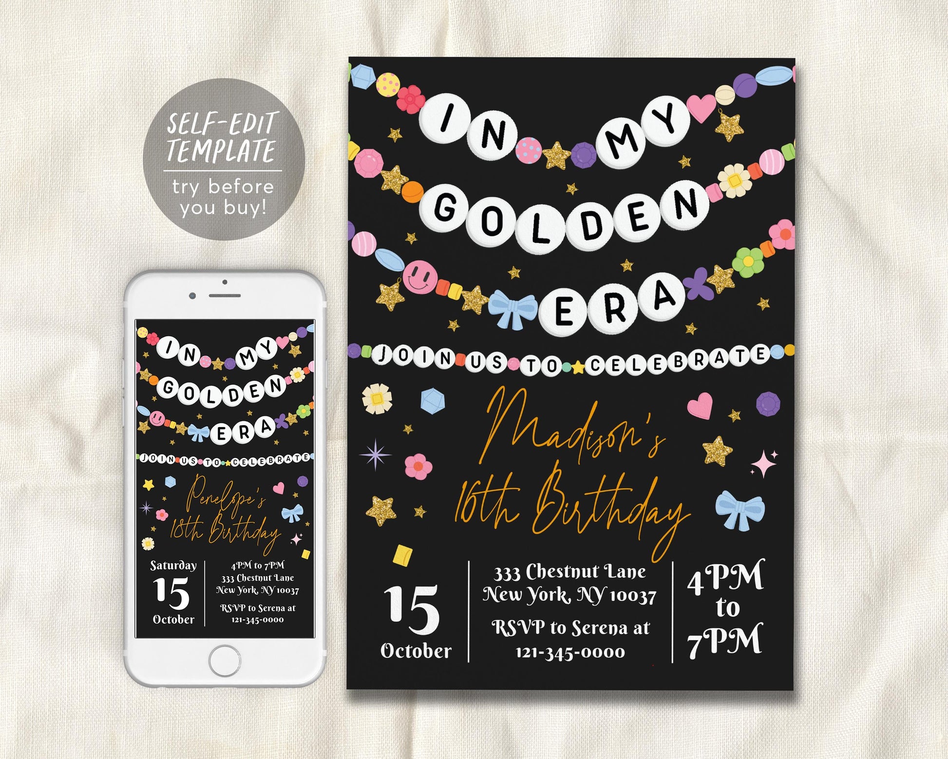 In My Golden Era Invitation Editable Template