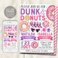 Donut Pool Party Joint Siblings Birthday Invitation Editable Template