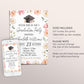 Graduation Floral Invitation Editable Template, Blush Floral Grad Announcement Party Invite for Her, College High School Grad Party Evite