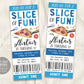 Pizza Birthday Ticket Invitation Editable Template