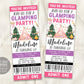 Glamping Birthday Ticket Invitation Editable Template