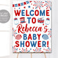 4th of July Baby Shower Party Welcome Sign Editable Template, Fourth of July Baby Sprinkle Decorations, Independence Day Patriotic Poster