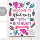 Mani Pedi Birthday Party Welcome Sign Editable Template