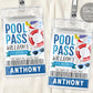 Pool Party Birthday VIP Pass Editable Template