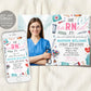 Nurse Graduation Invitation With Photo Editable Template